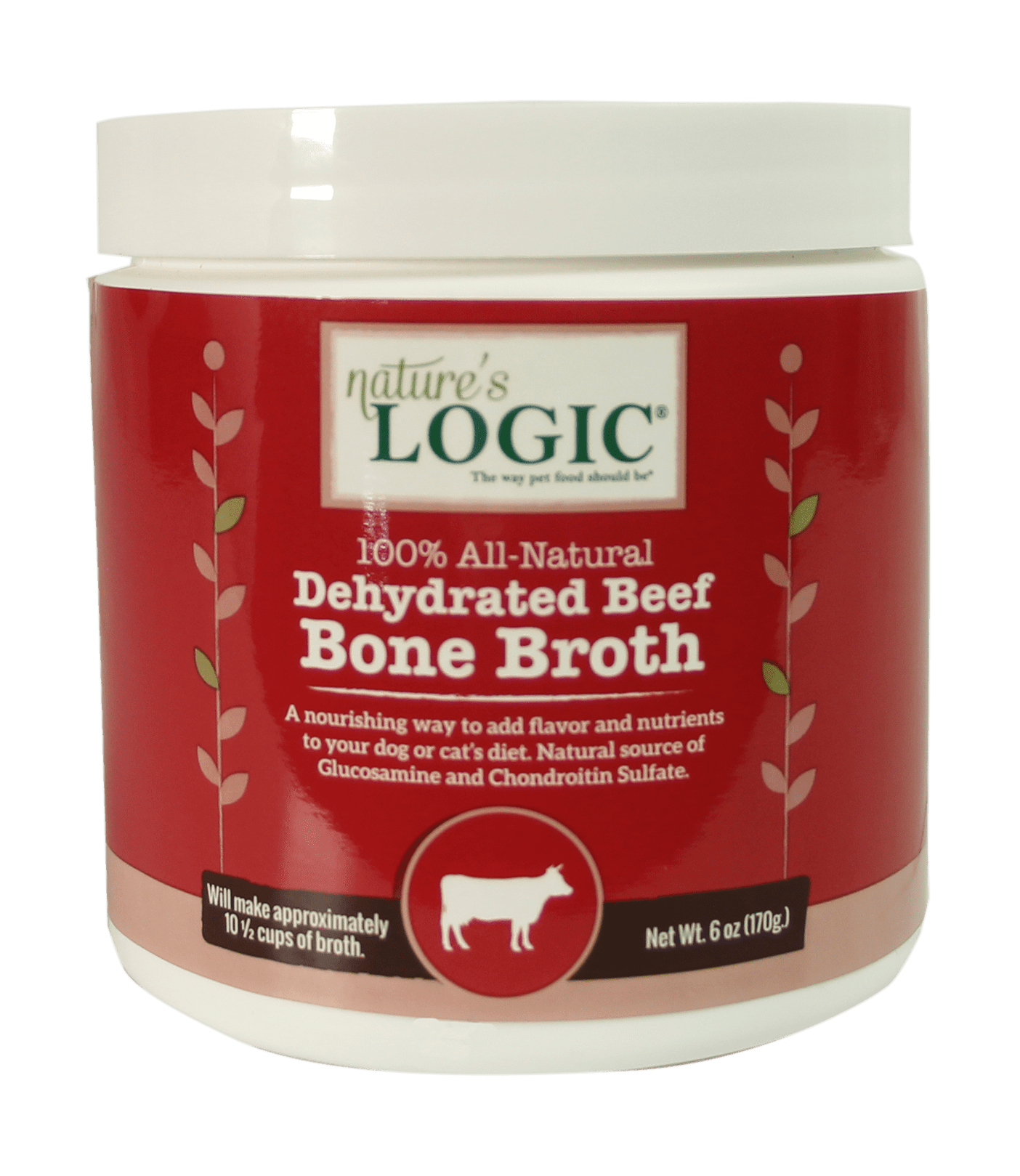 Nature's Logic 100% all natural dehydrated beef bone broth for pets.