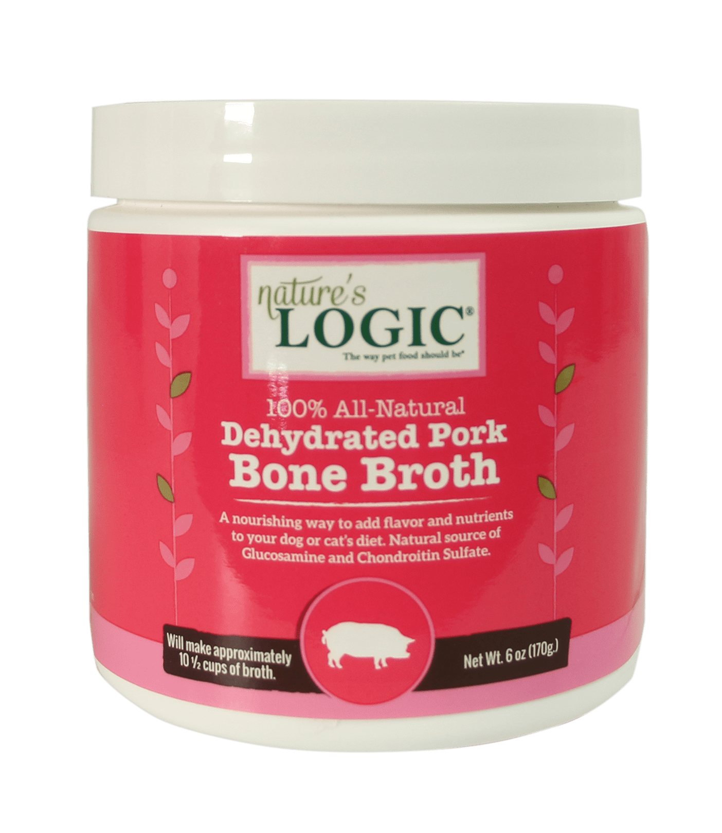 100% all-natural dehydrated pork bone broth for pets.