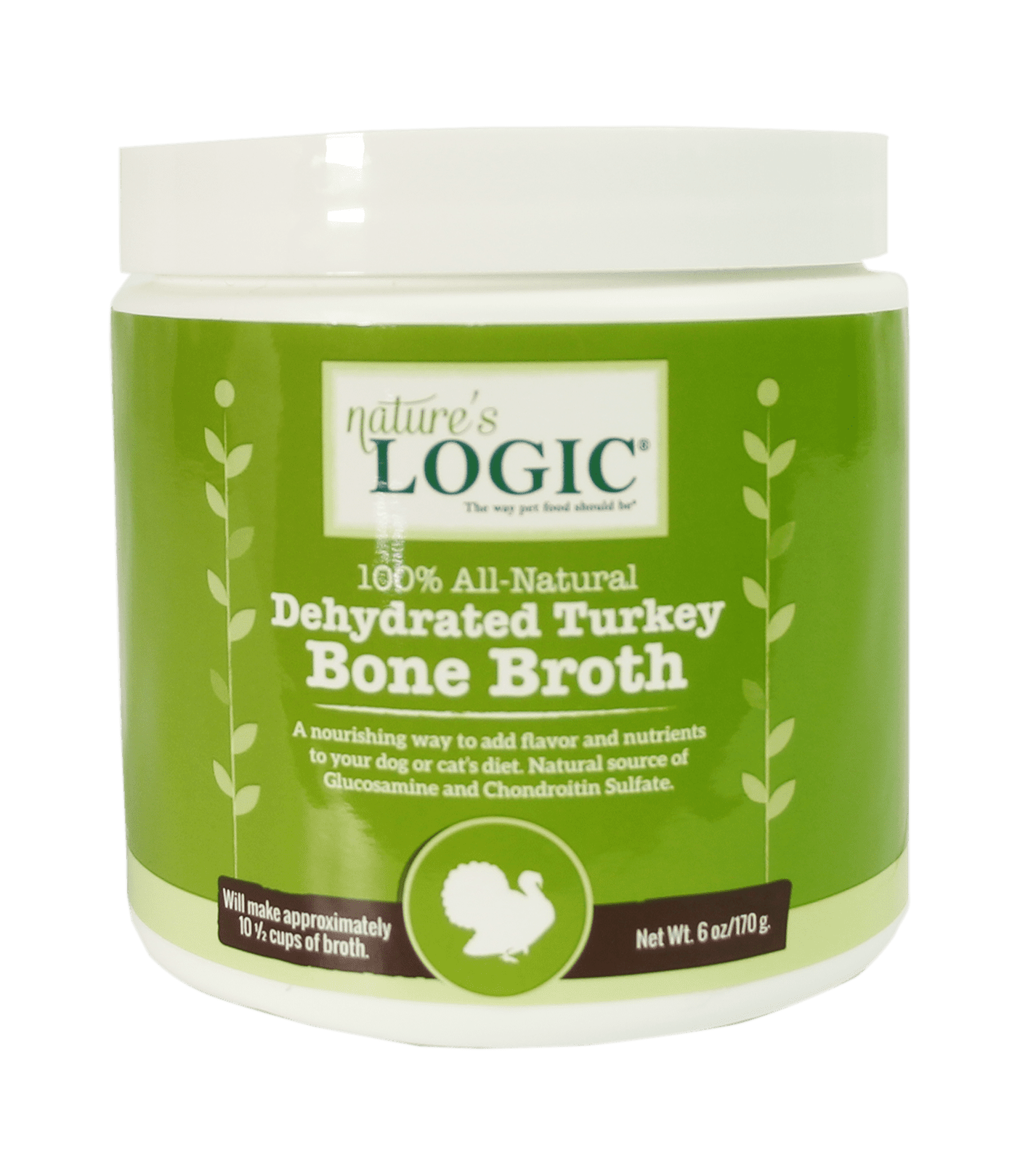 Nature's Logic 100% all natural dehydrated turkey bone brother for pets.