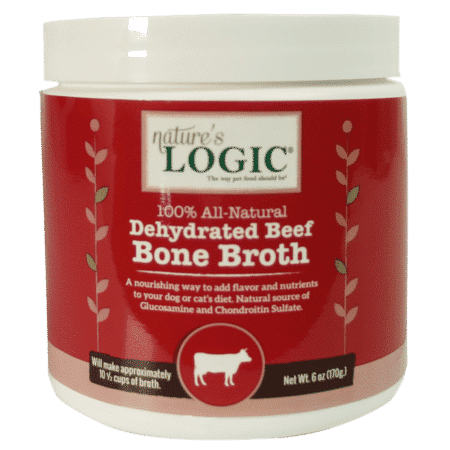 Nature's Logic 100% all natural dehydrated beef bone broth for pets.