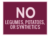 No legumes, potatoes, or synthetics