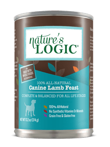 Nature's Logic Canine Lamb Feast canned dog, wet food.