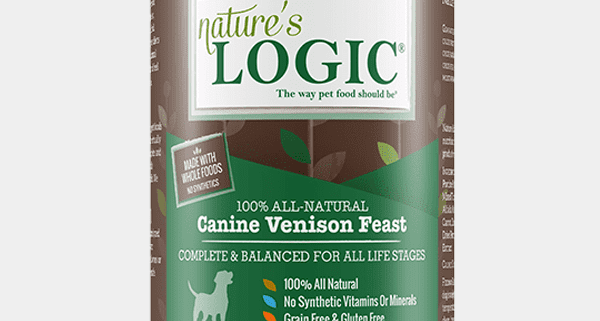 Nature's Logic Canine Venison Feast canned, wet dog food.