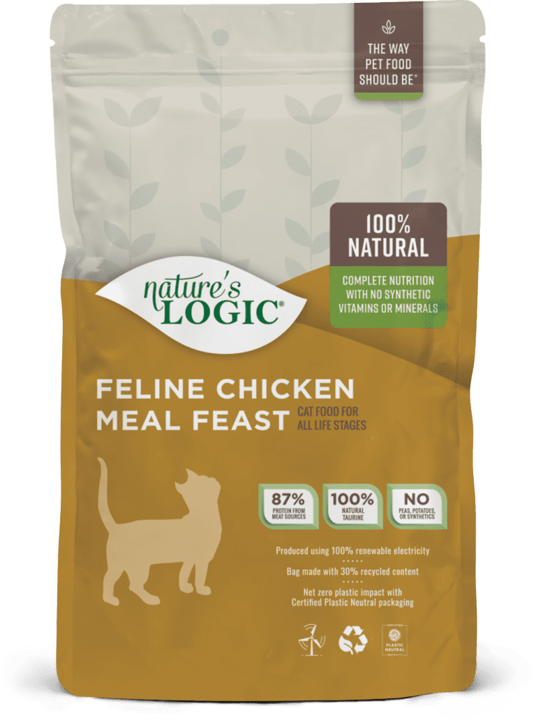 Nature's Logic Feline Chicken Meal Feast dry cat food kibble.