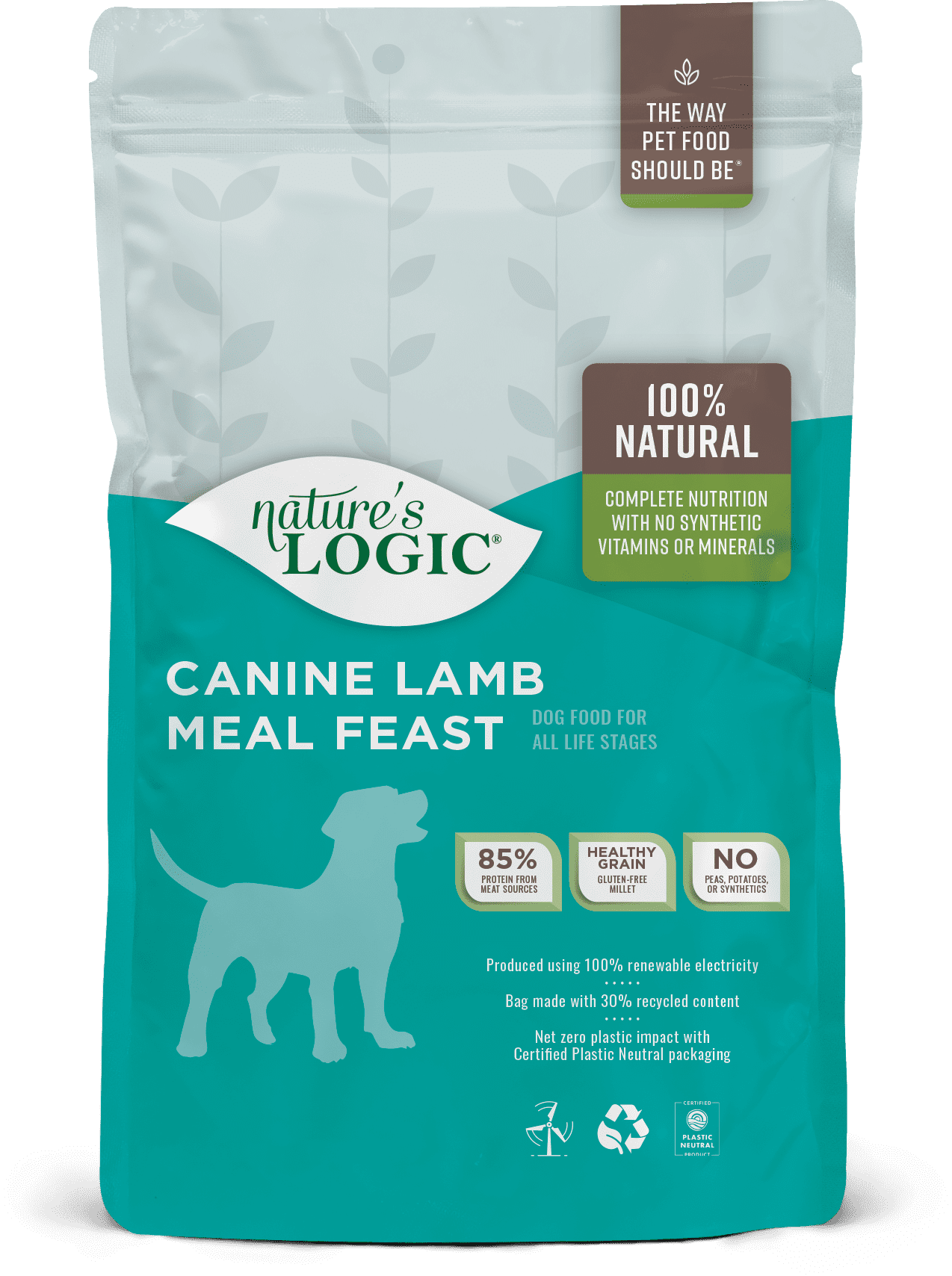 Nature's Logic Canine Lamb Meal Feast dry dog food kibble.