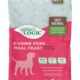 Nature's Logic Canine Pork Meal Feast bag of dry dog food kibble.