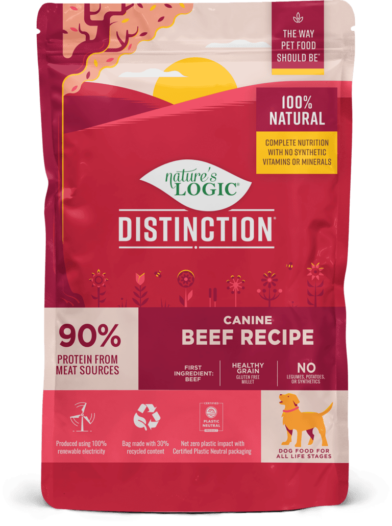 Nature's Logic Distinction Canine Beef Recipe bag.