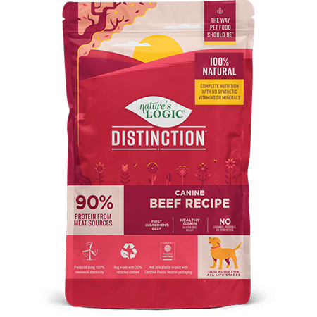 Nature's Logic Distinction Canine Beef Recipe bag.