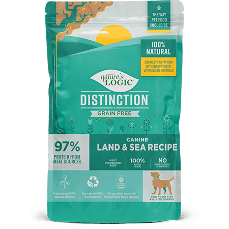 Nature's Logic Distinction Grain Free Land and Sea Recipe bag.